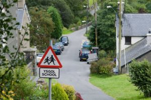 Welsh language school sign